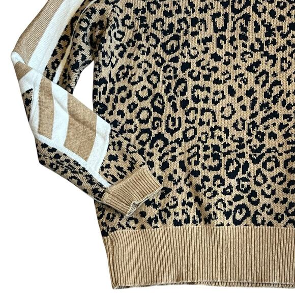 Current/Elliott Women’s Sz S Leopard Wool Cashmere Blend Sweater Duvall - Picture 9 of 13